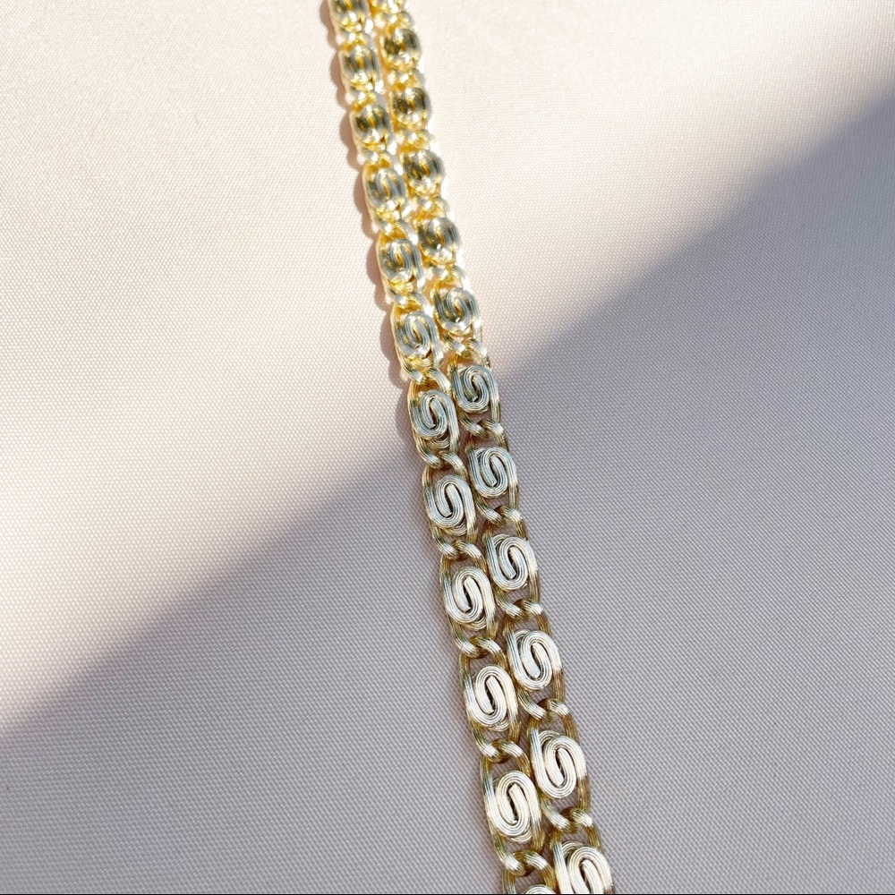 Pretty Bird 14k Vermeil Swirl Link Gold 925 Heavy Necklace - Picture 10 of 12